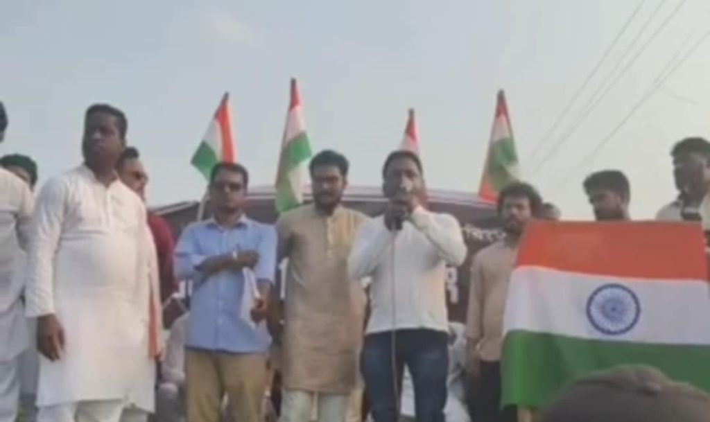 আগরতলার বিশালঘরে ওয়াকফ আইন বাতিলের দাবীতে নাগরিক মঞ্চের বিক্ষোভ সমাবেশ